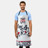 Tablier Shabbos Oiseau hébreu, arbres et grenade (Porté)