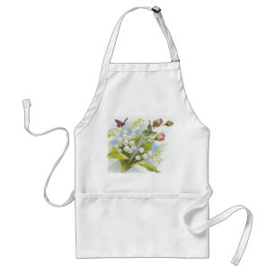 Tablier Shabby Chic Butterfly, Roses & Lily de la Vallée