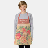 Tablier Shabby Chic Rose Vintage Personnalisé (Porté)