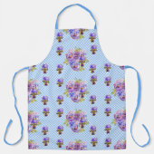 Tablier Shabby Flower Blue En vichy floral Cuisine Apron (Recto)