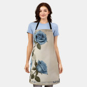 Tablier Shabby Rose bleu (Porté)