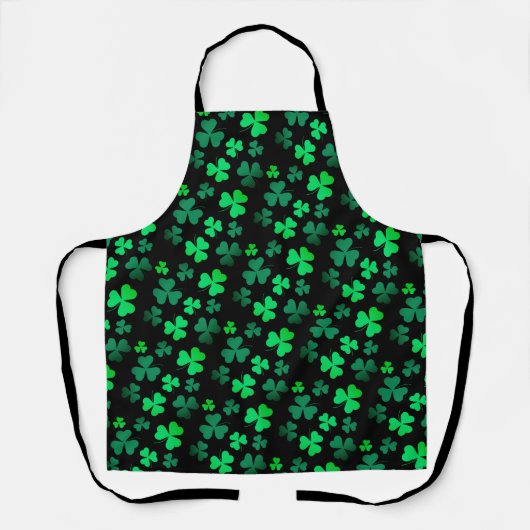 Tablier Shamrock Clover Irlande Irish Modern Green & Black (Recto)