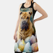 Tablier Shar Pei Chien avec Oeufs de Pâques Vacances (Insitu)