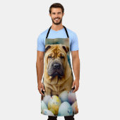 Tablier Shar Pei Chien avec Oeufs de Pâques Vacances (Porté)