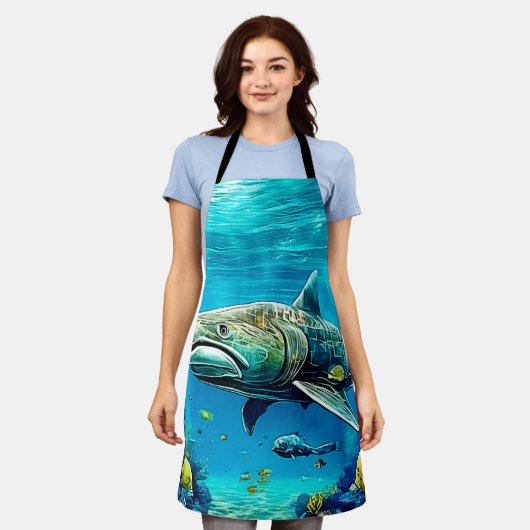 Tablier Shark Ocean Predator Art (Porté)