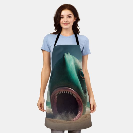 Tablier Shark sculpture on the beach (Porté)