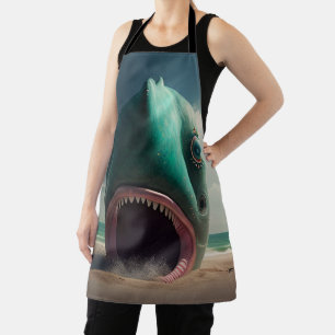 Tablier Shark sculpture on the beach