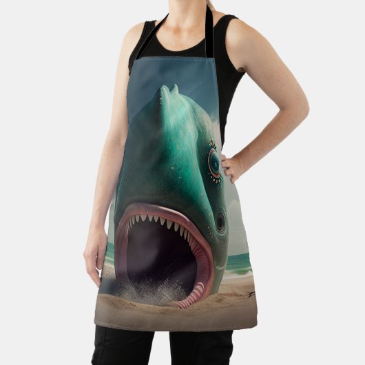 Tablier Shark sculpture on the beach (Insitu)