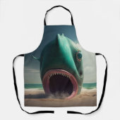 Tablier Shark sculpture on the beach (Recto)