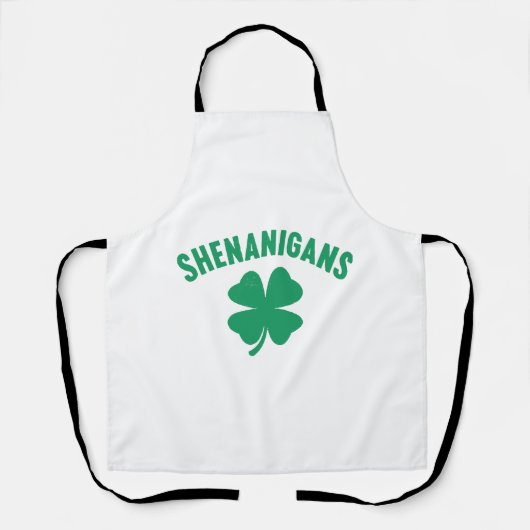 Tablier Shenanigans Shamrock Saint-Patrick Rétro (Recto)