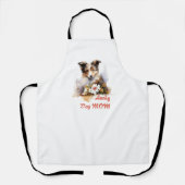 Tablier Shetland Sheepdog Chiot Pet Aquarelle (Recto)