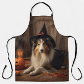 Tablier Shetland Sheepdog Citrouille Halloween effrayant (Recto)