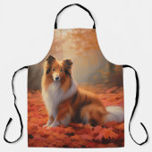 Tablier Shetland Sheepdog en automne Feuilles automne Insp (Recto)