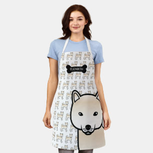 Tablier Shiba Inu crème Chien de dessin animé mignon & nom