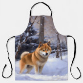 Tablier Shiba Inu Laissez Neige Noël (Recto)