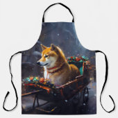 Tablier Shiba Inu période festive de Noël  (Recto)