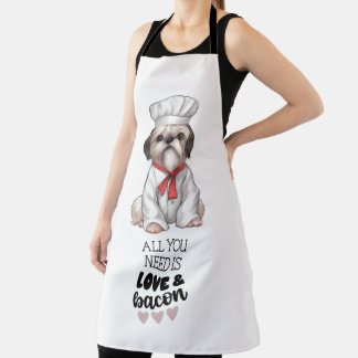Tablier Shih Tzu Chef Love & Bacon