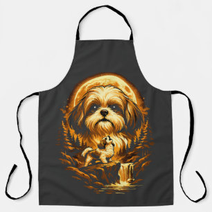Tablier Shih Tzu hurlant à la Lune Chien drôle
