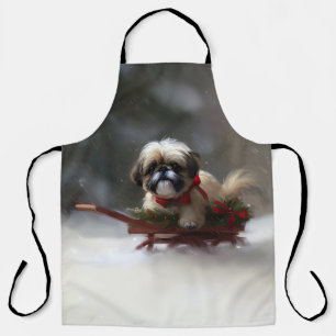 Tablier Shih Tzu Noël neige hiver