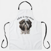 Tablier Shih Tzu - Où Est Ma Mère (Recto)