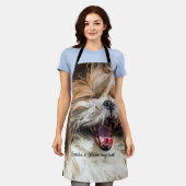 Tablier Shih tzu yawning laughing smile text customize (Porté)