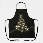 Tablier Shine d'or des étoiles sur l'arbre de Noël Dark (Recto)
