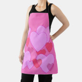 Tablier Shining heart Valentine background rose (Insitu)