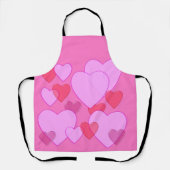 Tablier Shining heart Valentine background rose (Recto)