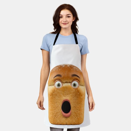 Tablier Shocked Bread Loaf Funny Meme Face (Porté)
