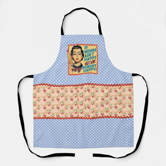 Tablier Si maman n'est pas heureuse, personne n'est heureu (Recto)