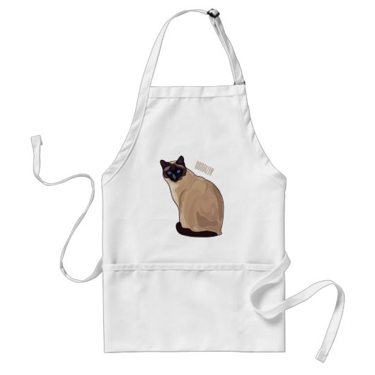 Tablier Siamese cat cartoon (Devant)