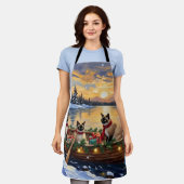 Tablier Siamese Cat Christmas Boat Holiday (Porté)