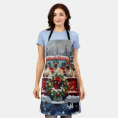 Tablier Siamese Cat Christmas Red Truck Holiday (Porté)