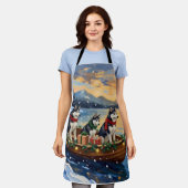 Tablier Siberian Husky Christmas Boat Holiday (Porté)