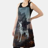 Tablier Sibérie Husky Halloween effraie (Insitu)