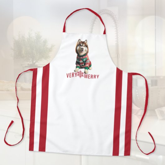 Tablier Sibérie Husky Holiday All-Over Print Apron