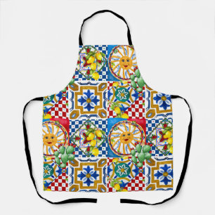 Tablier Sicilien, majolica, tuiles, citrons
