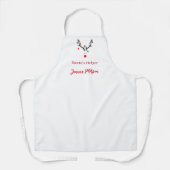 Tablier Signature du nom de l'aide Reindeer Père Noël (Recto)