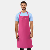 Tablier Signature rose et blanc féminin (Porté)