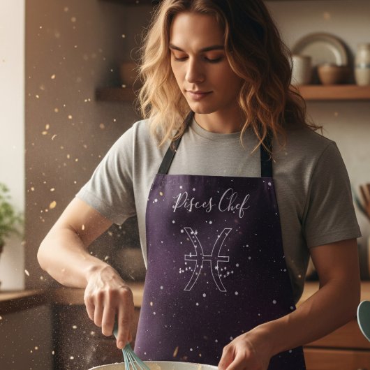 Tablier SIGNE Zodiaque Pisces Astrologie Apron pourpre