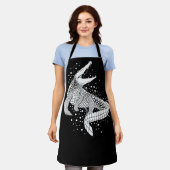 Tablier Silhouette blanche d'animal - Crocodile (Porté)