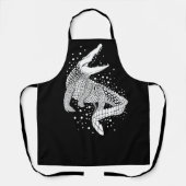 Tablier Silhouette blanche d'animal - Crocodile (Recto)