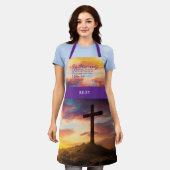 Tablier Silhouette Cross Scripture Personnalisée (Porté)