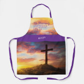 Tablier Silhouette Cross Scripture Personnalisée (Recto)