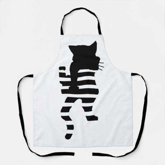 Tablier Silhouette de chat noir (Recto)