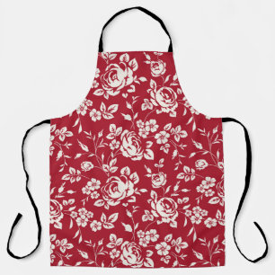 Tablier Silhouette de fleurs blanches sur arrière - plan r