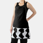 Tablier Silhouette de Jane Austen sur fond noir (Insitu)