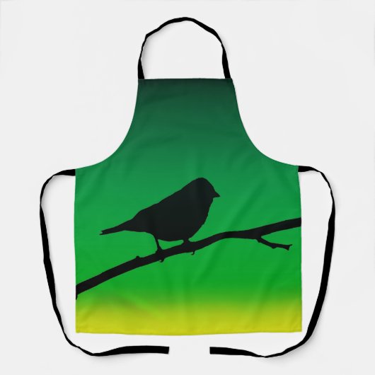 Tablier Silhouette de moineau sur le limonène (Recto)