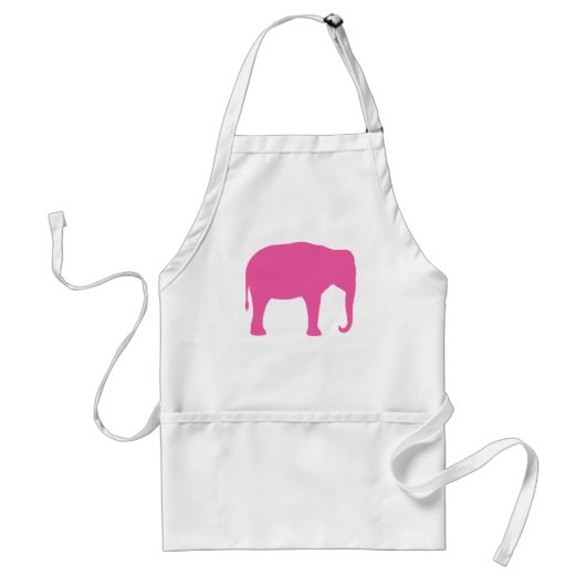 Tablier Silhouette d'éléphant rose (Devant)