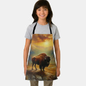 Tablier Silhouette du coucher de soleil de bison de buffle (Insitu)